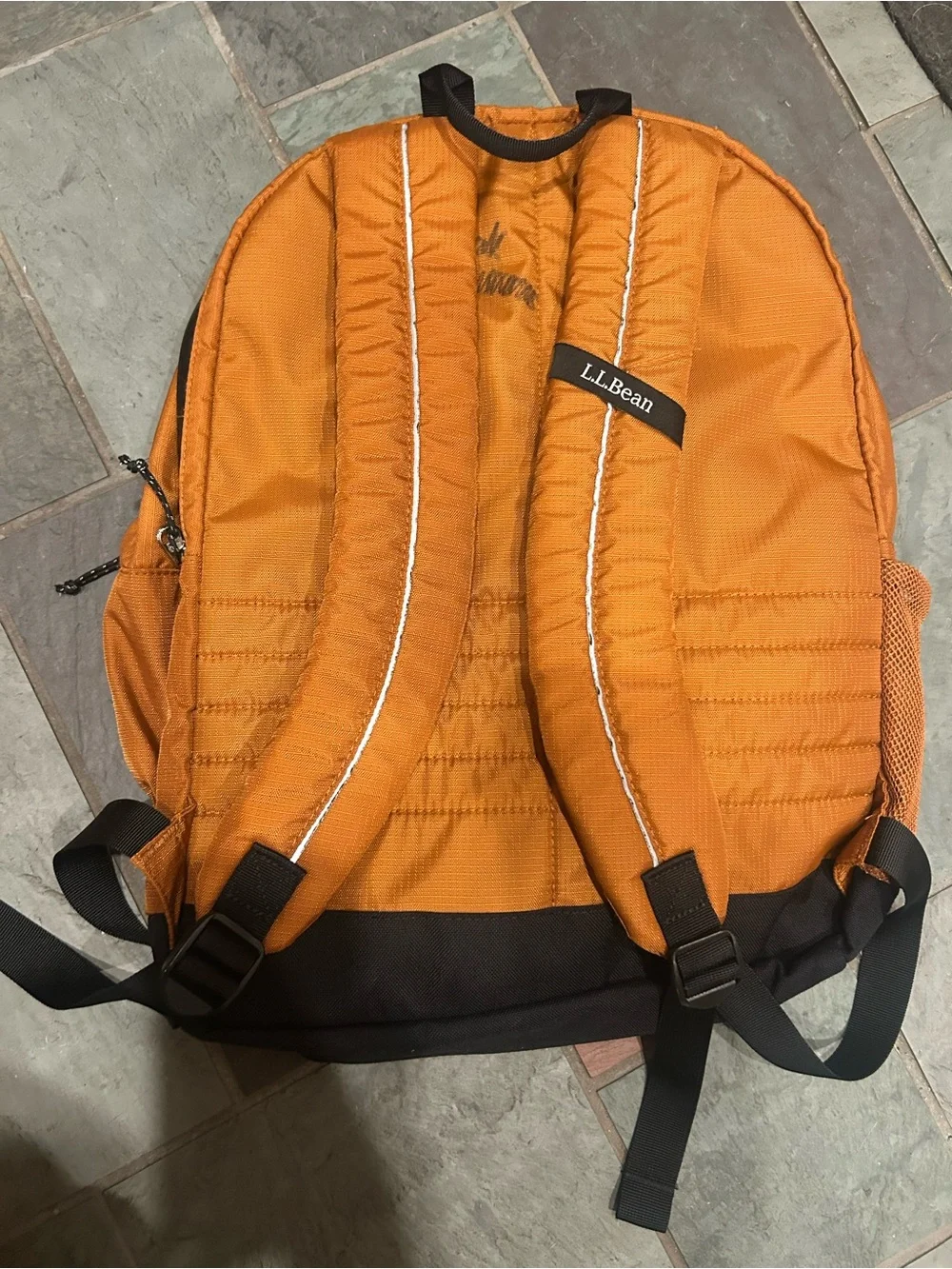 L.L. Bean Orange Backpack with Black Base